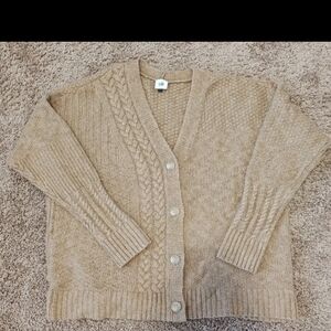 Cabi Women's Beige Cardigan Sweater